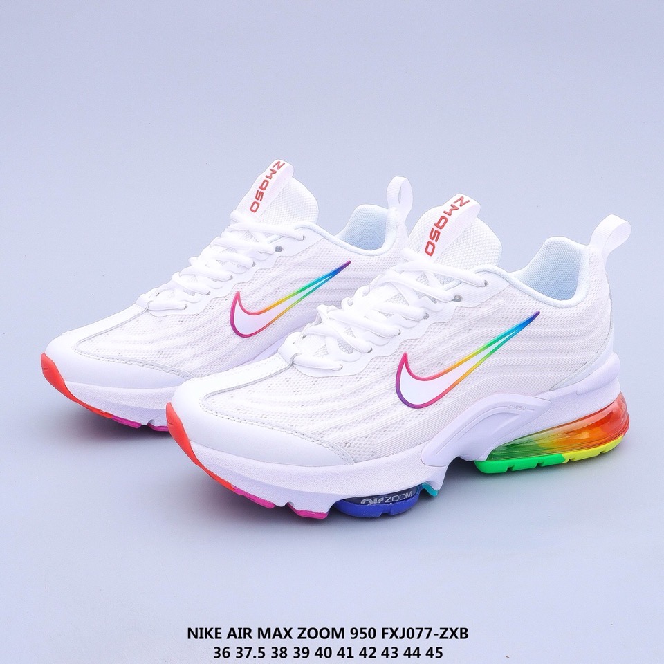 2020 Nike Air Max Zoom 950 White Rainbow Running Shoes